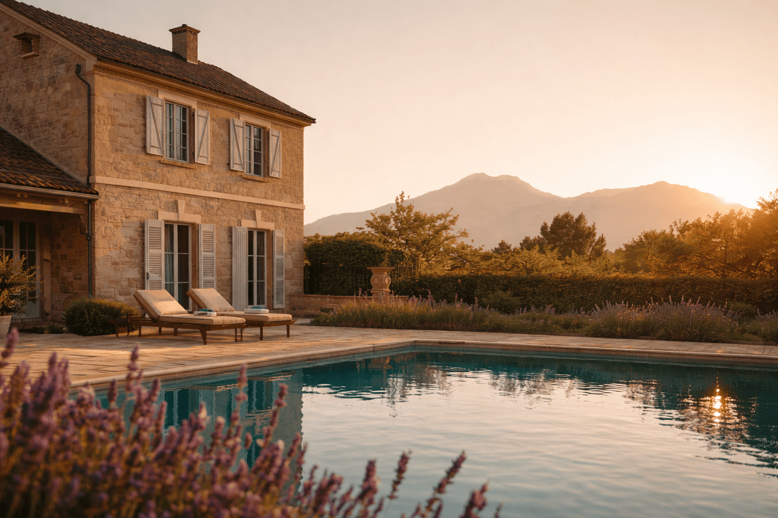 Villa provençale au crépuscule